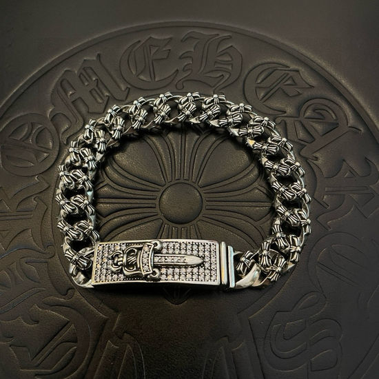 Chrome Hearts Crystal Studded Cross Sword Bracelet
