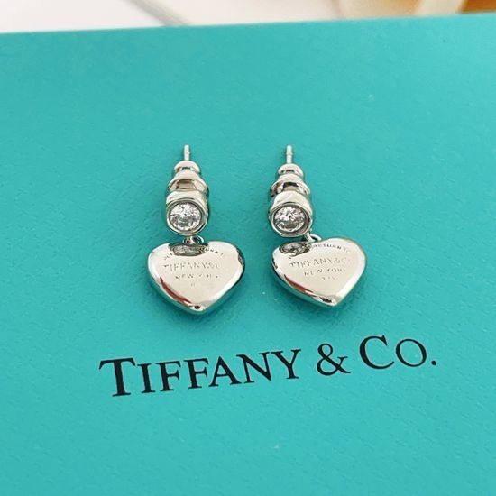 Tiffany & Co. Silver Small Heart Stud Earrings
