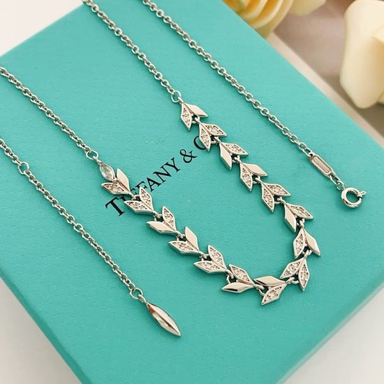 Tiffany & Co. Silver Leaf Pendant Necklace