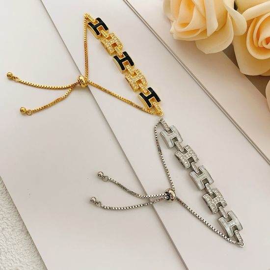 Hermes Silver Adjustable Drawstring Bracelet