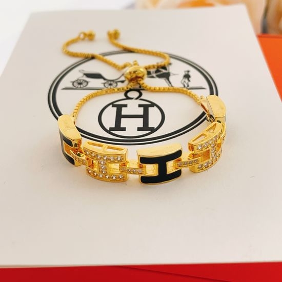 Hermes Gold Adjustable Drawstring Bracelet