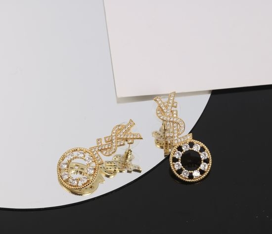 Yves Saint Laurent YSL Gold Tone Classic Stud Earrings