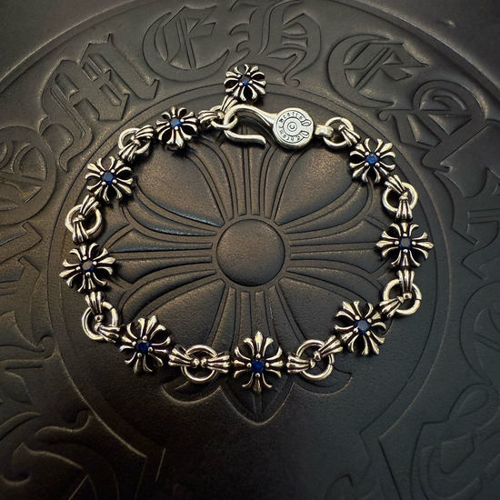 Chrome Hearts Blue Diamond Cross Pattern Bracelet