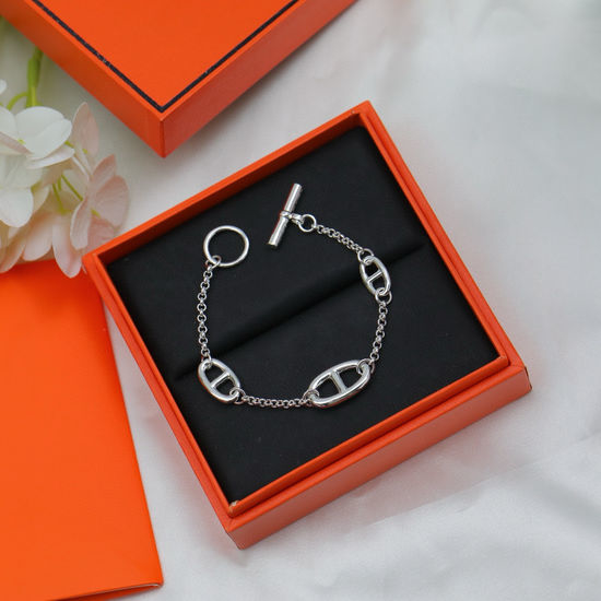 Hermes Pig Nose Design Light Gold Bracelet