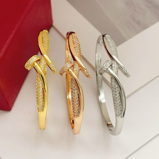 Cartier Three Color Diamond Nail Bracelet