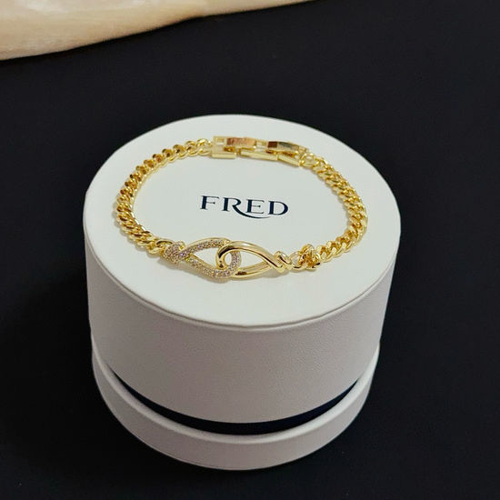 Fred Full Diamond Horseshoe Buckle Bracelet