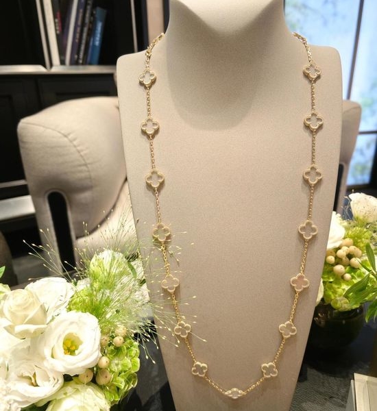 Van Cleef & Arpels VCA Crystal Clover Pendant Necklace