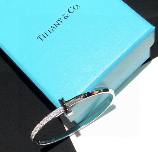 Tiffany & Co. Two Tone Half Diamond Bangle