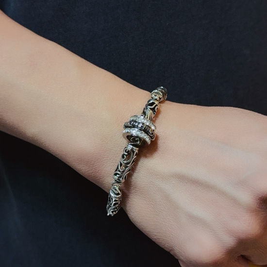 Chrome Hearts Vintage Textured Pattern Engraved Bracelet