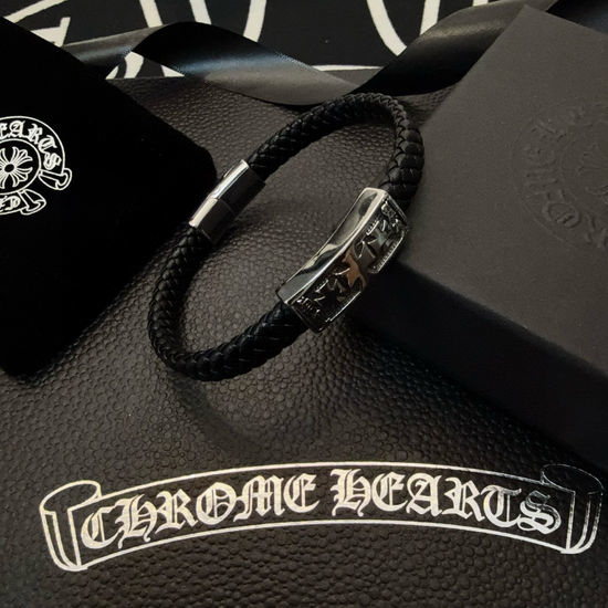 Chrome Hearts Chrome Hearts Cross Leather Bracelet