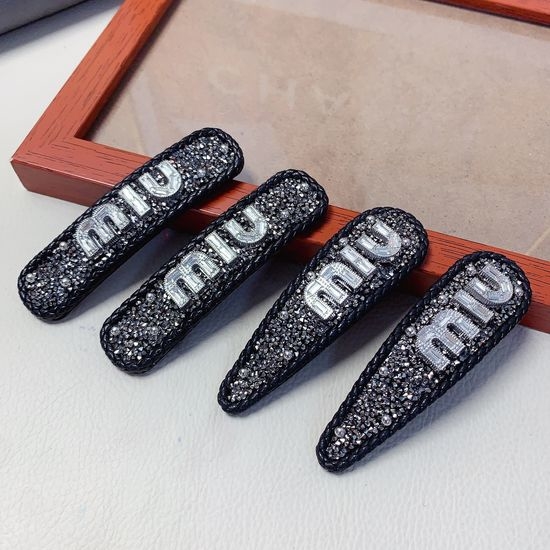 Miu Miu Shiny Full Rhinestone Hair Clips Set
