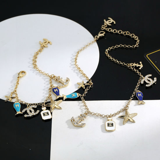 Chanel Ocean Themed Adjustable Necklace Bracelet