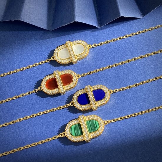 Christian Dior CD Inlaid Gemstone Jewelry Set