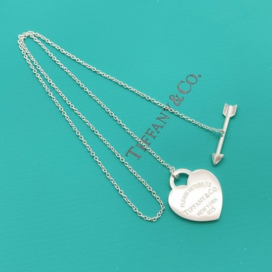 Tiffany & Co. Silver Polished Heart Pendant Necklace