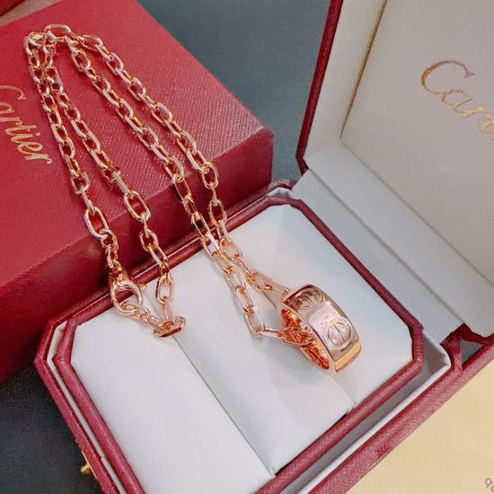Cartier Elegant Rhinestone Ring Design Necklace