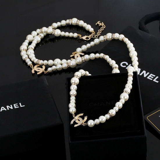 Chanel Chanel Double C Pearl Long Necklace