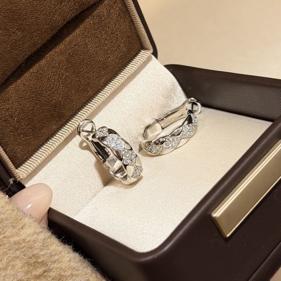 Chanel Quilted Half Diamond Ear Clips