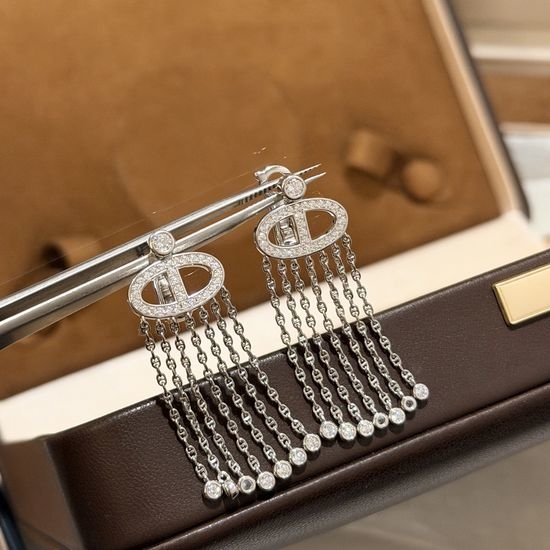 Hermes Pig Nose Tassel Diamond Earrings