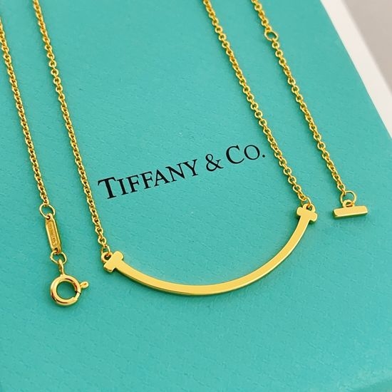 Tiffany & Co. Smiling Face Gold Tone Necklace