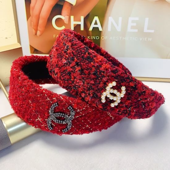 Chanel Elegant Tweed Textured Hair Hoop
