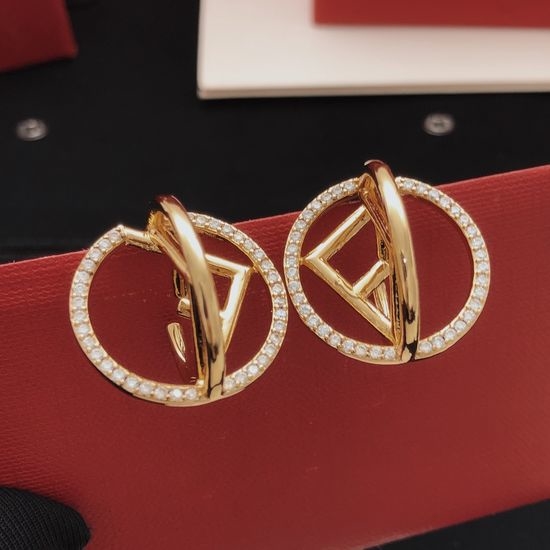 Fendi Round Drop Earrings Premium Brass Material