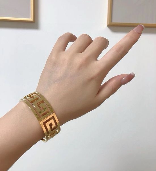 Givenchy Wide Carved Hollow Out Bangle