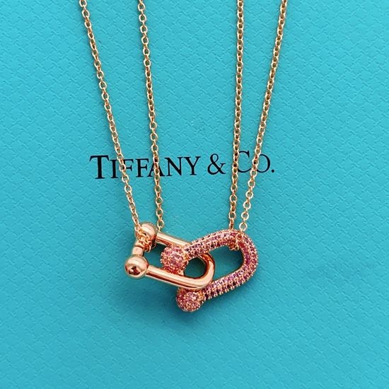 Tiffany & Co. Purple Diamond Double U Necklace