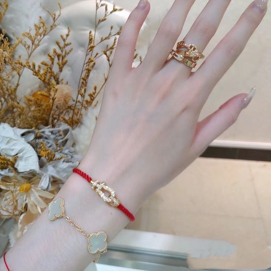 Fred Diamond Buckle Braided Rope Bracelet Stylish