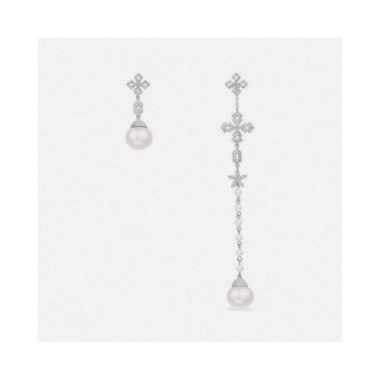 Apm monaco Asymmetric Cross Pearl Earrings