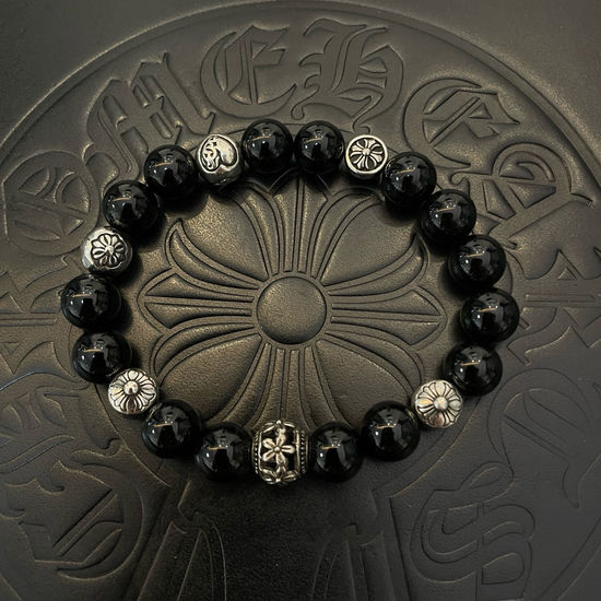 Chrome Hearts Vintage Obsidian Beaded Bracelet