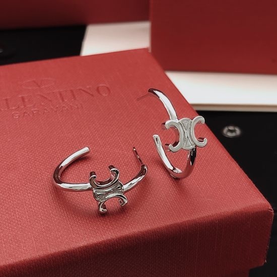 Celine Circular Shape Hoop Earrings Brass Material