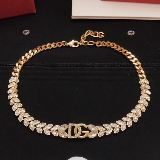 Dolce & Gabbana Marquise Rhinestone Brass Necklace