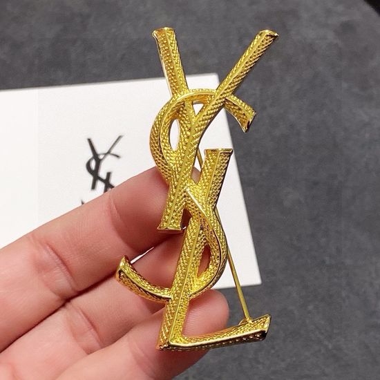 Yves Saint Laurent YSL Golden Color Brooch Multi-scene Wearable Accessory