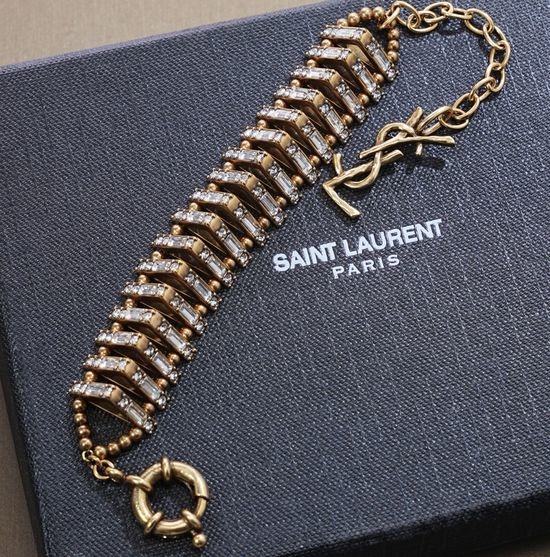 Yves Saint Laurent YSL Beaded Diamond Jewelry Bracelet for Occasions