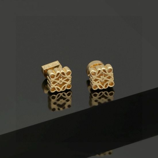 Loewe Delicate Engraved Hoop Earrings Durable Brass Material