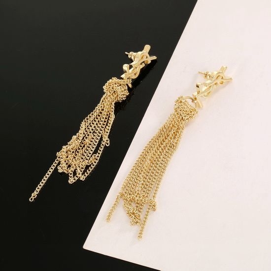 Yves Saint Laurent YSL Shiny Classic Stud Earrings Timeless Luxury Design