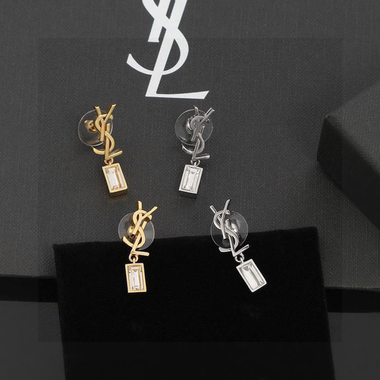 Yves Saint Laurent YSL Classic Brass Stud Earrings