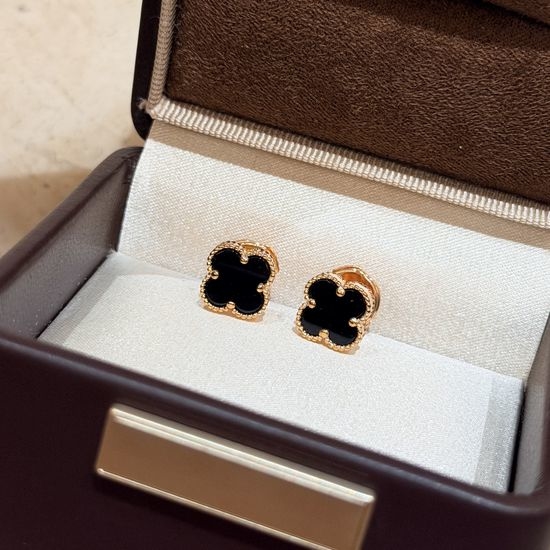 Van Cleef & Arpels VCA Mini Clover Sterling Silver Earrings