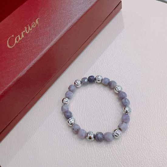 Cartier V Gold Agate Design Delicate Bracelet