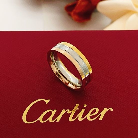 Cartier Three Tone Classic Band Ring