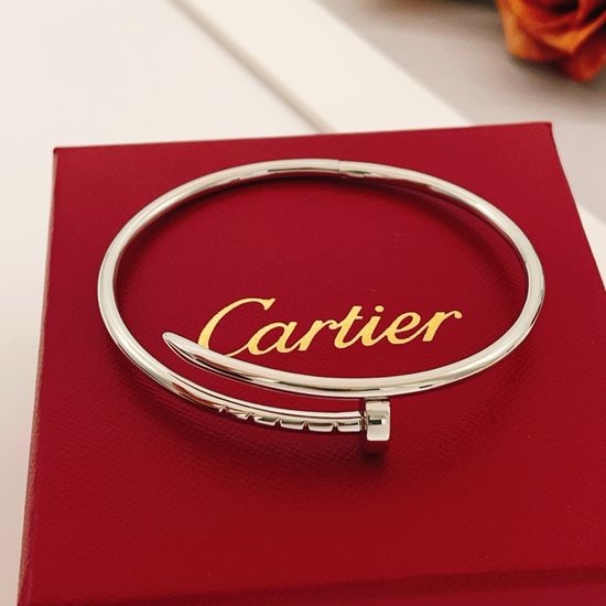 Cartier Silver Glossy Nail Bracelet