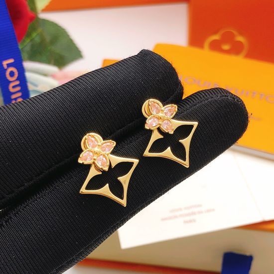 Louis Vuitton LV Colored Diamond Hollow Stud Earrings