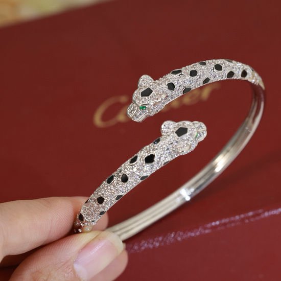 Cartier Full Diamond Panther Head Bracelet
