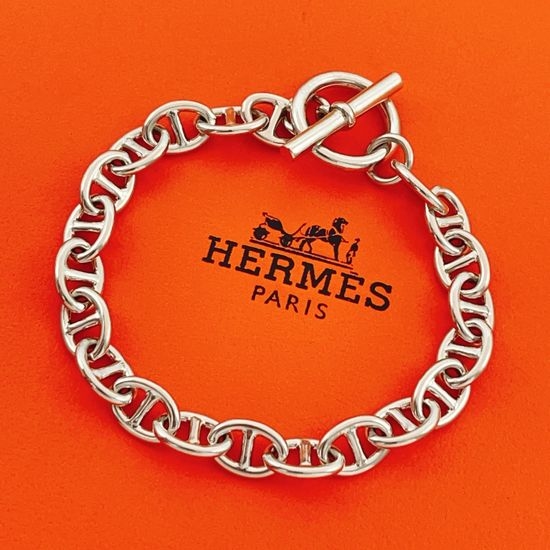 Hermes Silver Polished Classic Bracelet