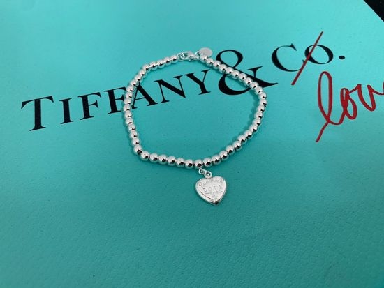 Tiffany & Co. Heart Disc Beaded Chain Bracelet