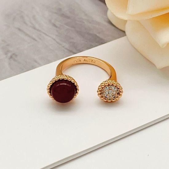 Van Cleef & Arpels VCA Rose Gold Red Diamond Ring
