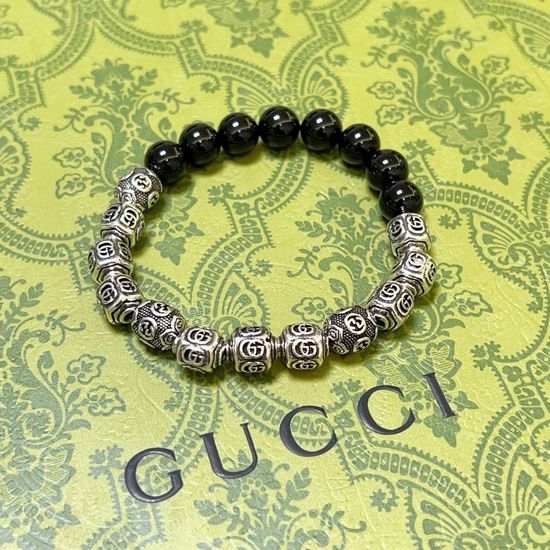Gucci Vintage Agate Beaded Bracelet Stylish Versatile Jewelry