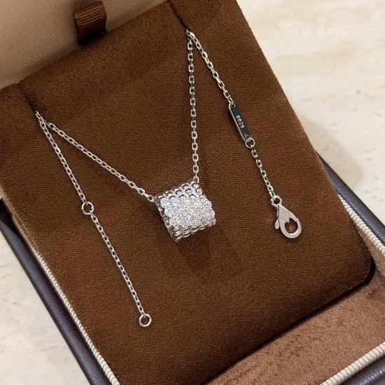 Van Cleef & Arpels VCA Diamond Beaded Three-Row Necklace