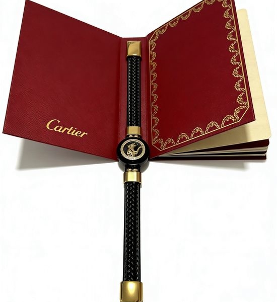 Cartier Elegant Leather Accent Bangle Bracelet