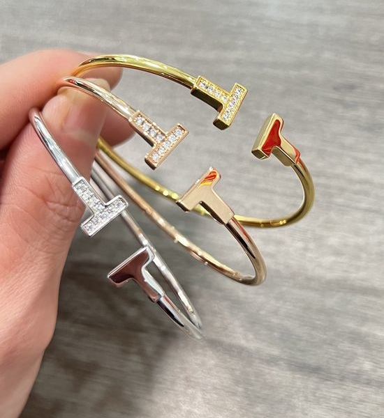 Tiffany & Co. Diamond Inlaid Minimalist Bangle Daily Wearable